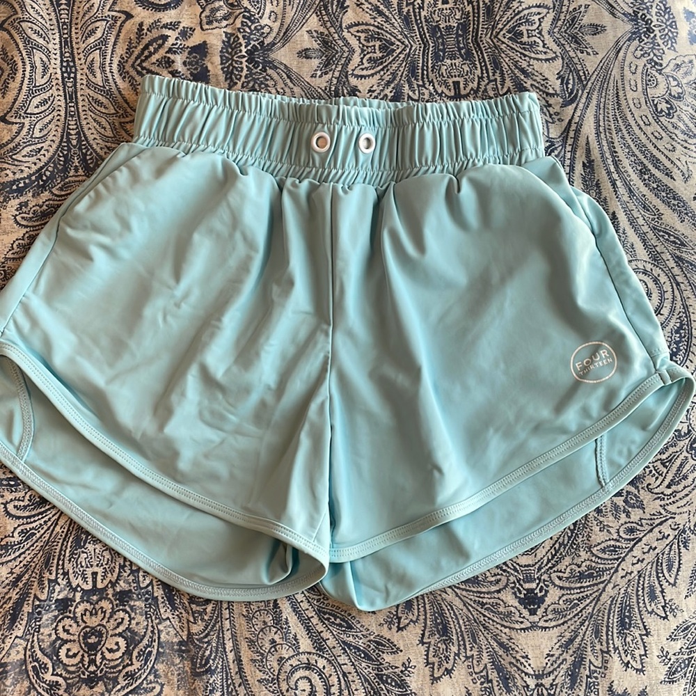 Four thirteen light blue stretchy shorts